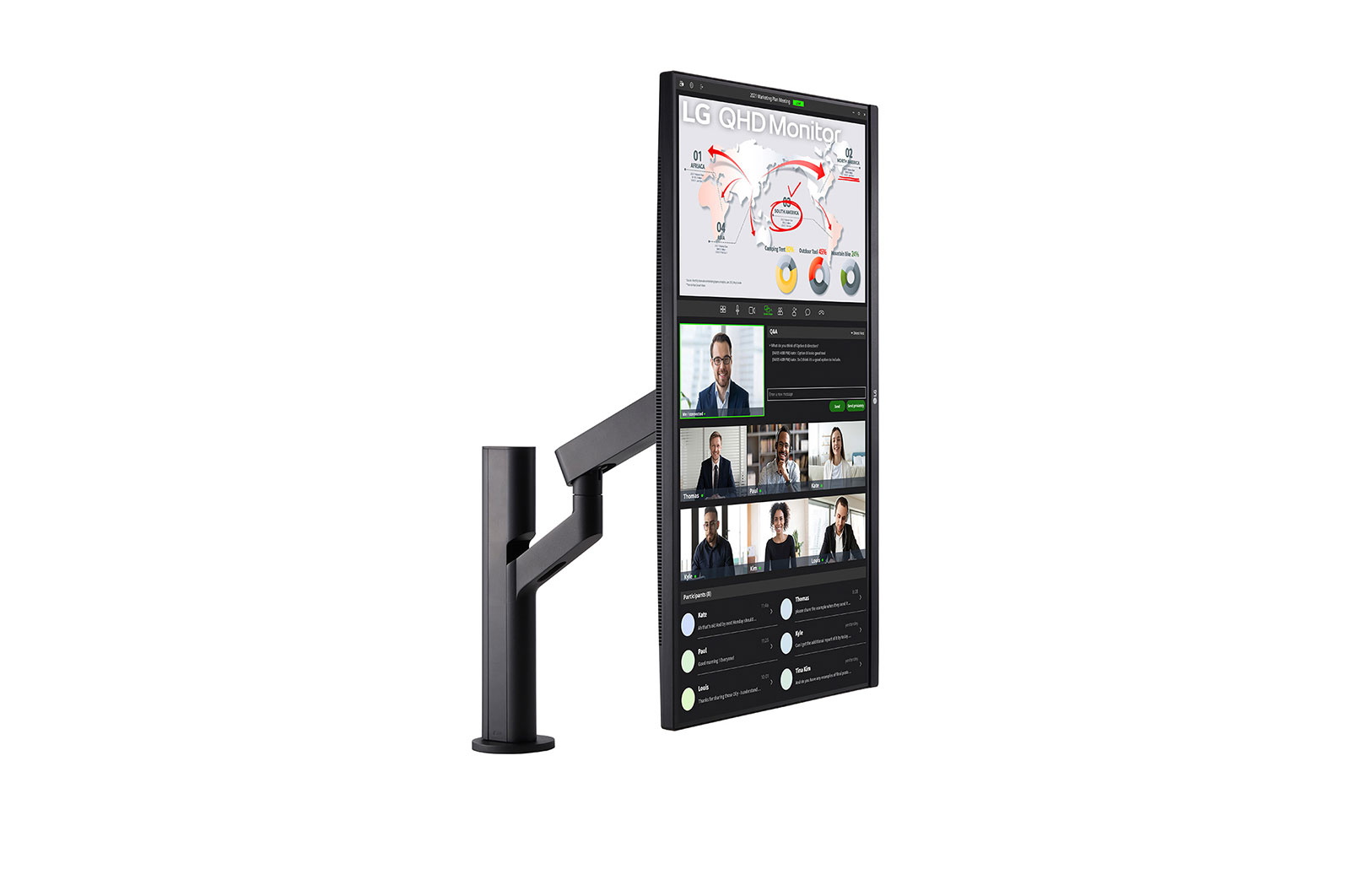 LG 31,5 Zoll QHD Ergo Monitor mit IPS, HDR10 und USB Type-C™, 32QP880-B