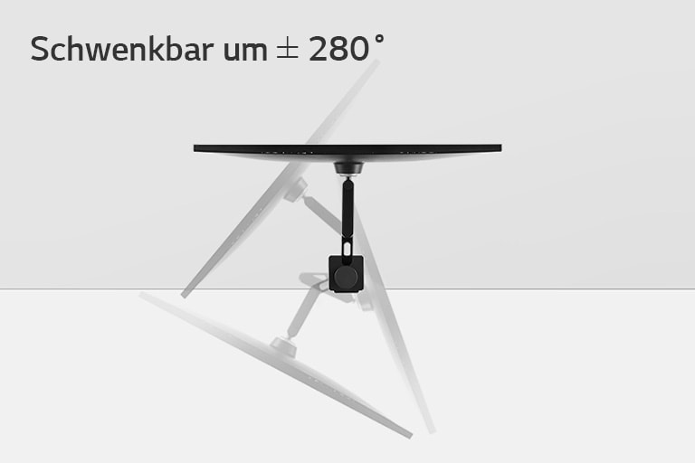 Simulation des Schwenkbereichs von   280˚ , -  280˚