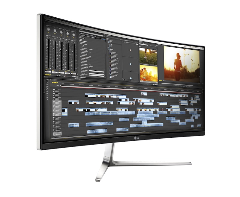 LG Curved UltraWide-Monitor mit 86,36 cm (34 Zoll) Bildschirmdiagonale, IPS-Panel und Thunderbolt™ 2, 34UC97-S