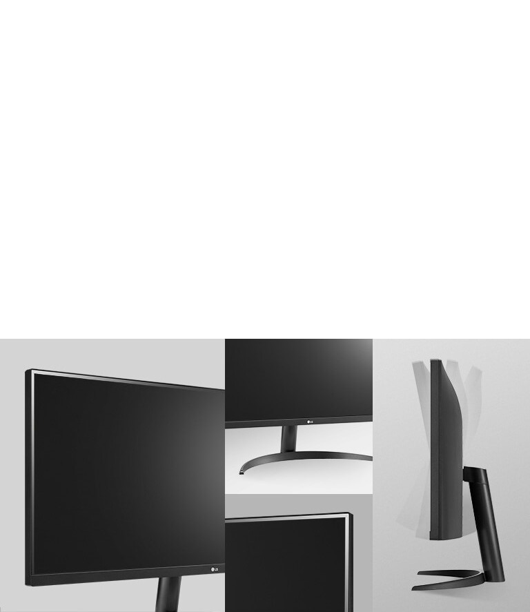 Ergonomisches Design dank des nahezu randlosen Designs und des One-Click-Standfußes mit Neigungsfunktion.