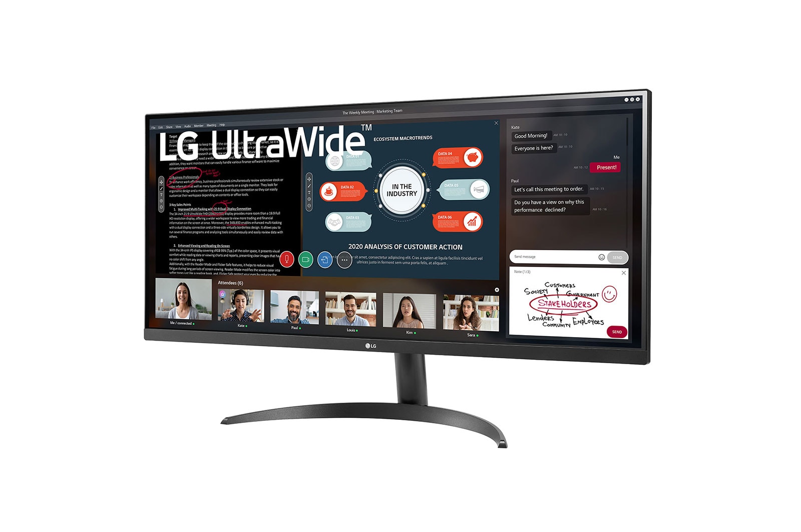 LG 34 Zoll UltraWide™ IPS Monitor mit HDR10 und Full HD, 34WP500-B