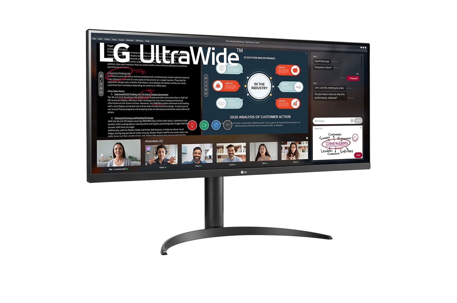 LG 34 Zoll UltraWide™ IPS Monitor mit HDR10 und Full HD, 34WP550-B
