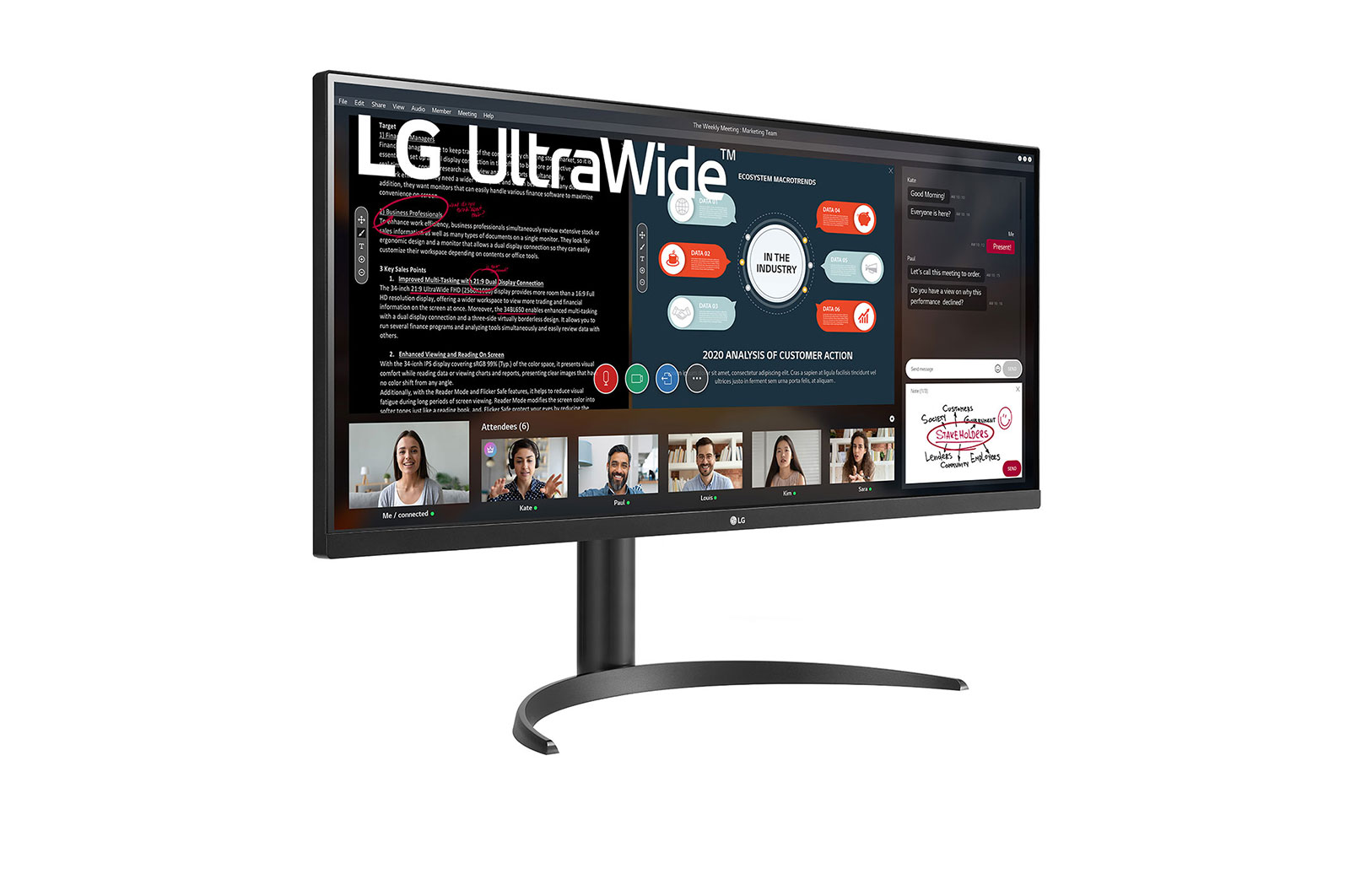 LG 34 Zoll UltraWide™ IPS Monitor mit HDR10 und Full HD, 34WP550-B