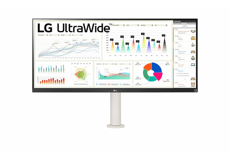 LG 34 Zoll LG UltraWide™ IPS-Monitor mit ergonomischem Standfuß und Wide-FULL-HD-Auflösung (2560 x 1080), 34WQ68X-W
