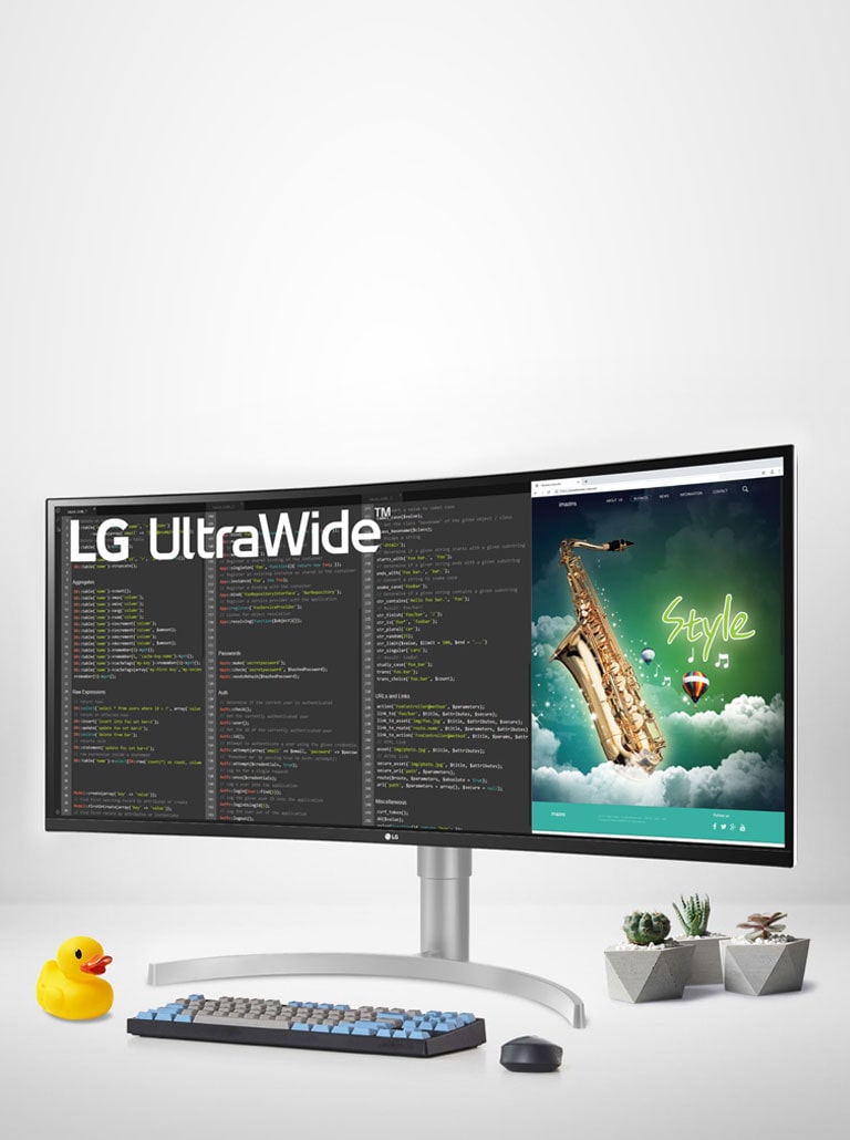 Der LG UltraWide Monitor 35WN75C bietet Bildschirmfläche – 3.440 x 1.440 | UltraWide™ QHD Farbraum – 99 % sRGB HDR – HDR10 Konnektivität – USB-C™