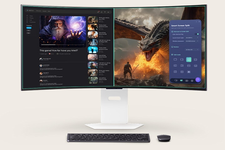 Den animerade videon visar hur LG Switch-appen optimerar skärmen för både spel och vardagsliv.	
