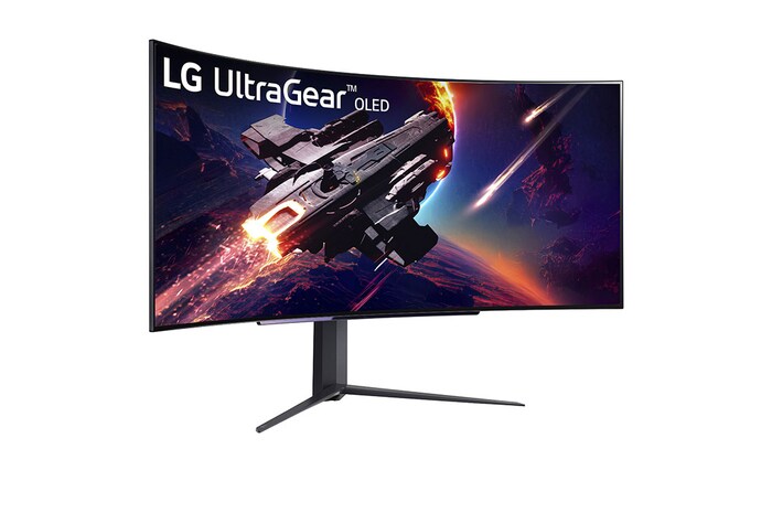 LG UltraGear™ 45 Zoll OLED Curved Gaming Monitor mit 0.03ms, 240Hz, WQHD Auflösung, HDR10, 45GR95QE