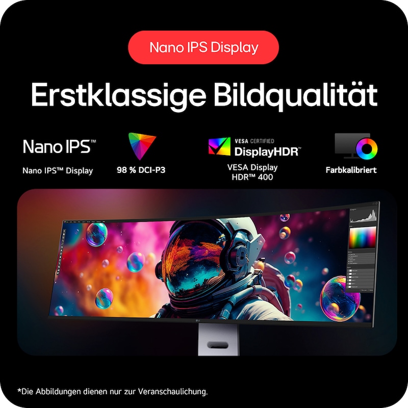 LG 49 Zoll UltraWide Dual QHD (5.120 x 1.440) Curved Nano-IPS-Display mit 144 Hz, 49U950A-W
