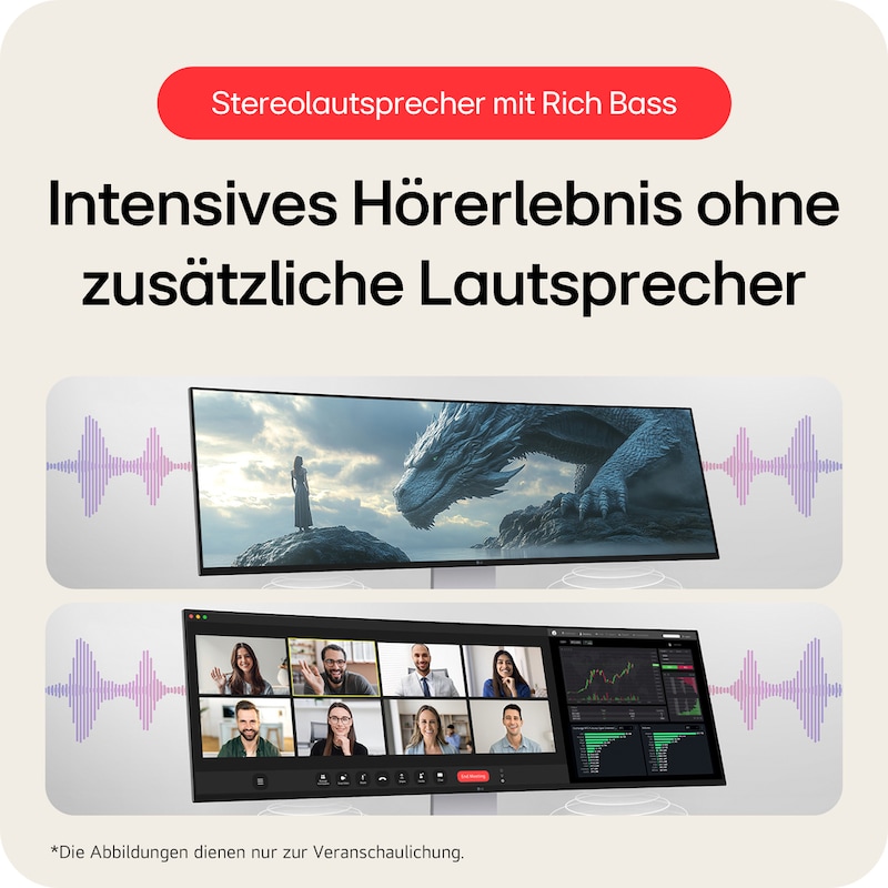 LG 49 Zoll UltraWide Dual QHD (5.120 x 1.440) Curved Nano-IPS-Display mit 144 Hz, 49U950A-W