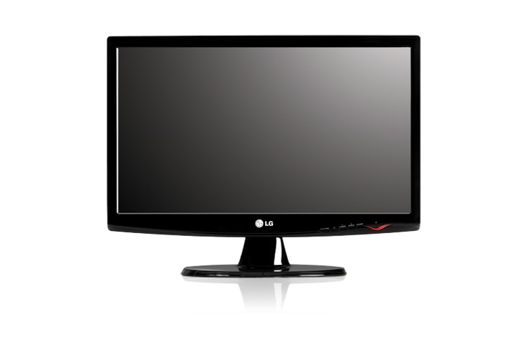 Vorderseite von 60,96 cm (24&#34;) LCD Monitor in hochglänzendem Schwarz mit LG FLATRON f-Engine W2443T