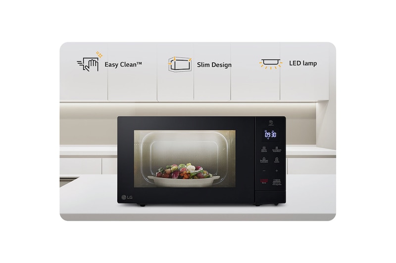 LG Solo-Mikrowelle Schwarz (30 L, 700 Watt) mit EasyClean | MS3032JAS, MS3032JAS