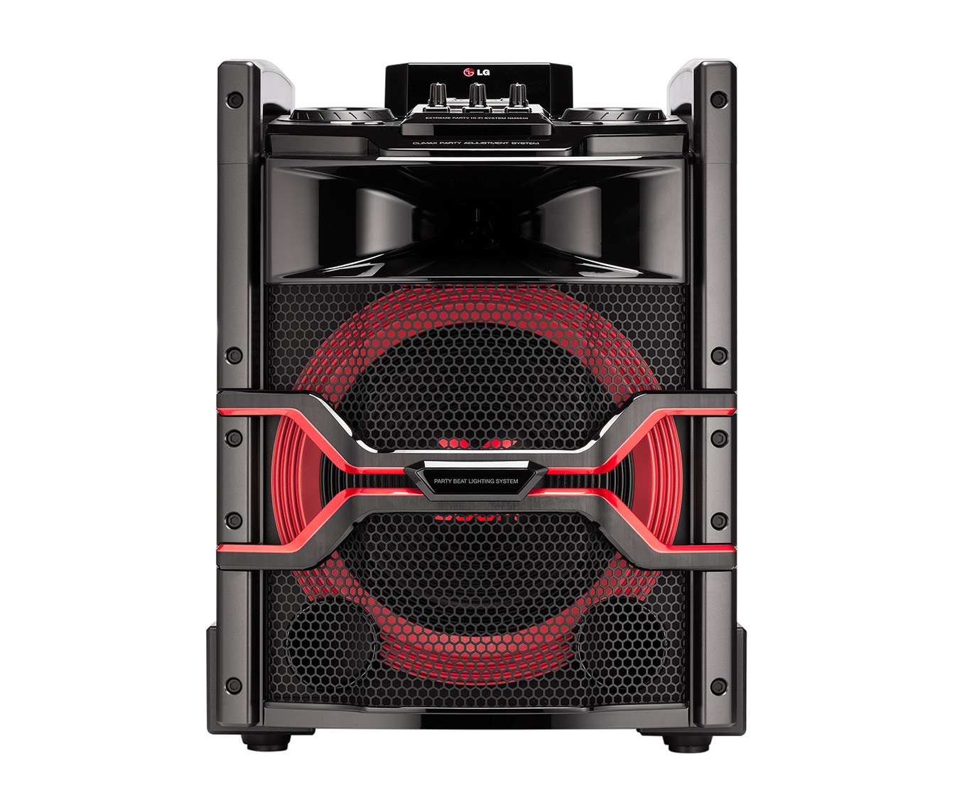 Vorderseite von High Power Hi-Fi Anlage mit 500 Watt | Bluetooth &amp; Radio | USB | Auto DJ OM5542