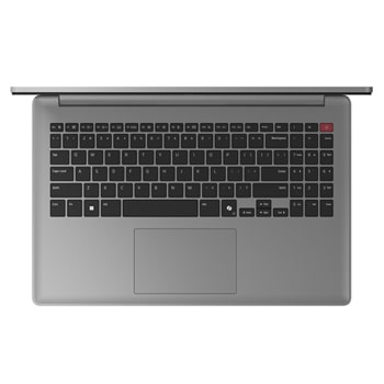 Ansicht von oben auf die Tastatur