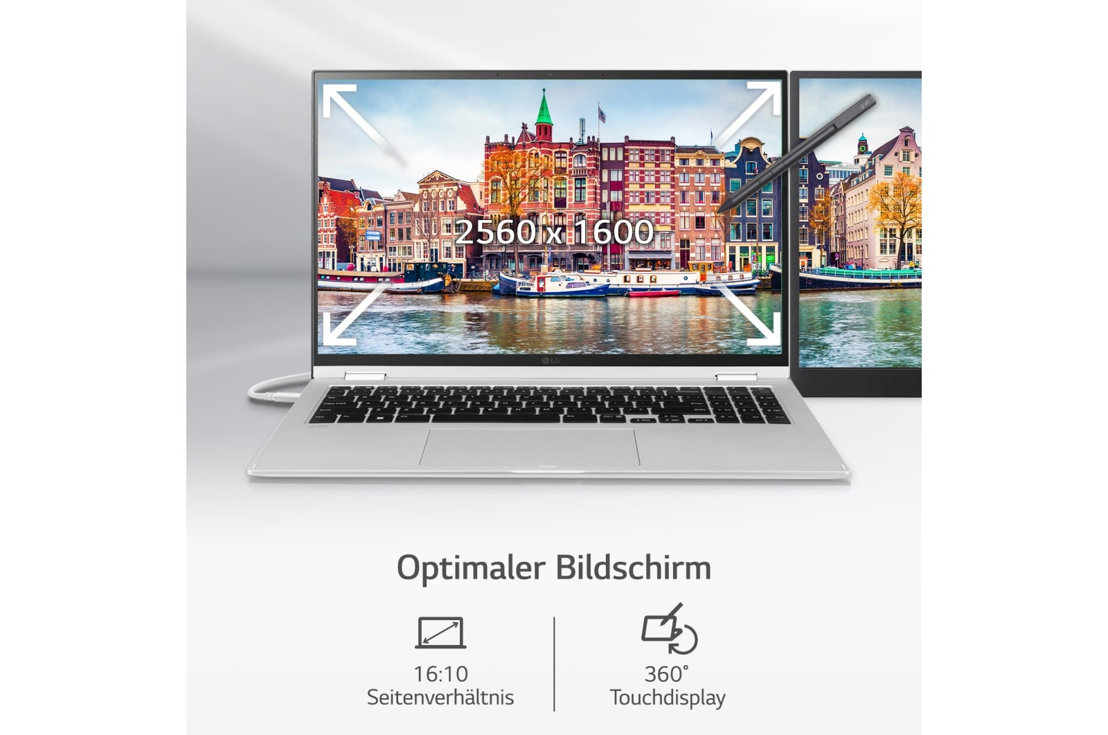 LG 16'' Convertible mit Windows 11 Home | Intel® Core™ i7 Prozessor | 16GB LPDDR5 RAM | 512GB SSD | 2in1 Notebook | 16T90Q-G.AA76G, 16T90Q-G.AA76G