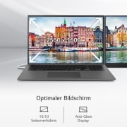 LG 16'' Notebook mit Windows 11 Home | Intel® Core™ i7 Prozessor | 16GB LPDDR4X RAM | 512GB SSD | 80-WH-Akku | 16Z90Q-G.AA76G, 16Z90Q-G.AA76G