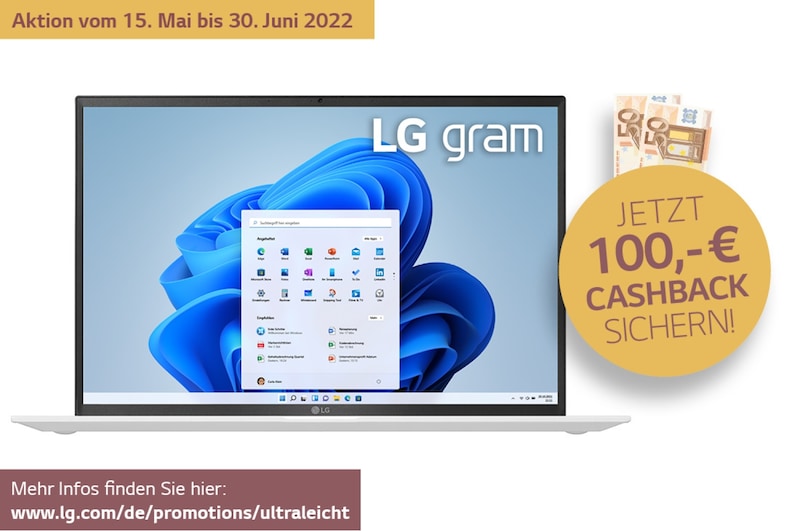 LG 17" Ultraleichtes Notebook mit Intel® Core™ Prozessor der 11. Generation und 80-WH-Akku, 17Z90P-G.AA87G