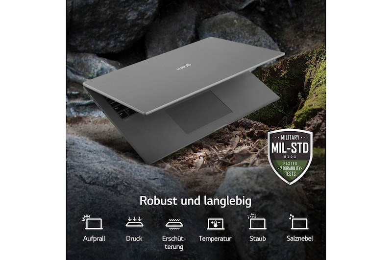 LG 17'' Notebook mit Windows 11 Home | Intel® Core™ i5 Prozessor | 16GB LPDDR5 RAM | 512GB SSD | 80-WH-Akku | 17Z90Q-G.AA56G, 17Z90Q-G.AA56G