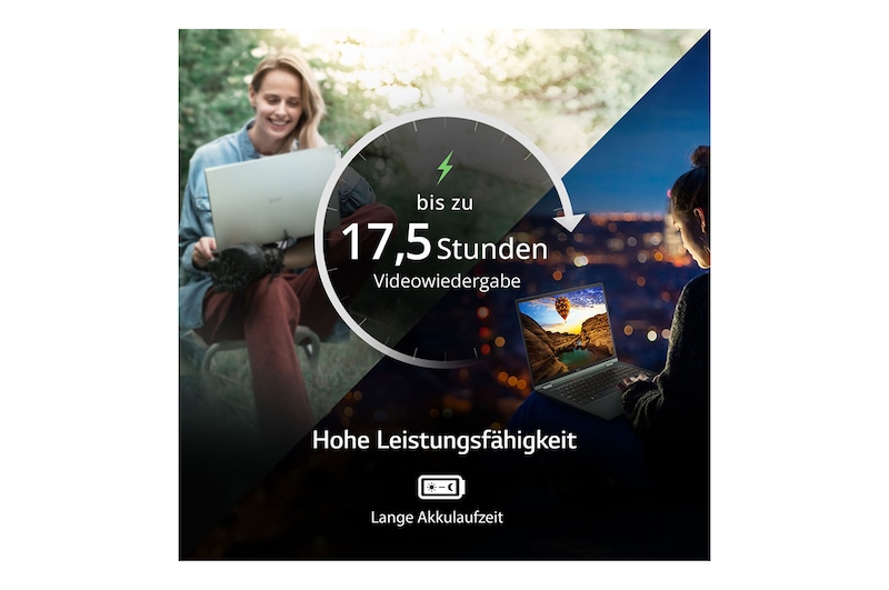 LG 17'' Notebook mit Windows 11 Home | Intel® Core™ i7 Prozessor | 16GB LPDDR5 RAM | 1TB SSD | 80-WH-Akku | 17Z90Q-G.AA78G, 17Z90Q-G.AA78G