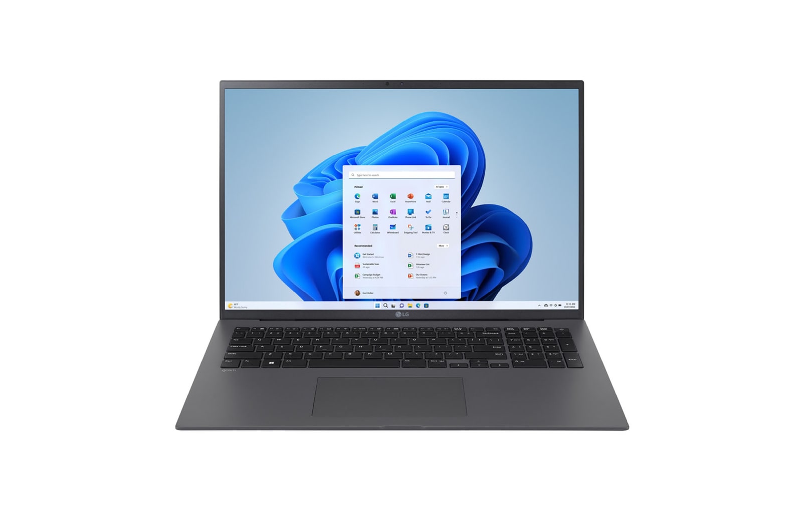 Vorderseite von 17&#39;&#39; Notebook mit Windows 11 Home | Intel® Core™ i7 Prozessor | 32GB LPDDR5 RAM | 2TB SSD | 80-WH-Akku | 17Z90R-G.AP7CG 17Z90R-G.AP7CG