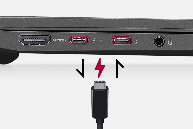 Ein- und ausgangsseitiges Aufladen mit USB-C-Stromversorgungstechnologie.