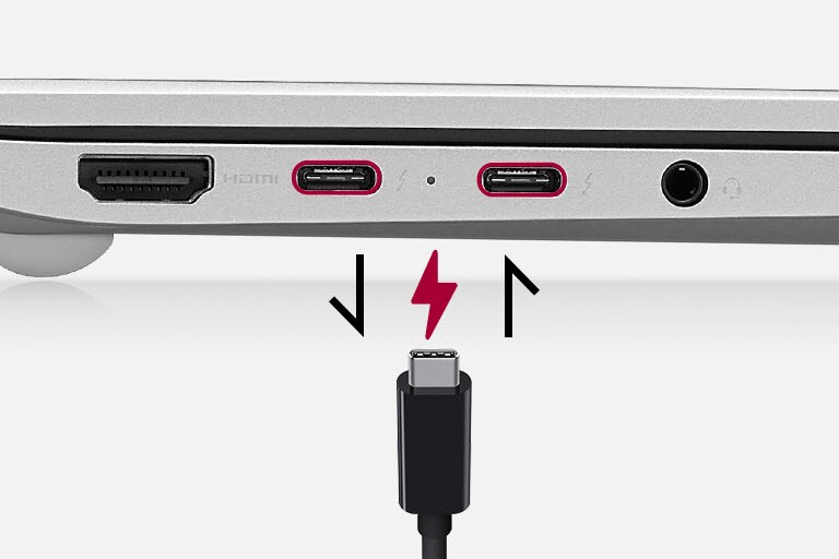 Gleichzeitiges Aufladen des Notebooks und anderer Geräte dank USB-C-Ladetechnologie