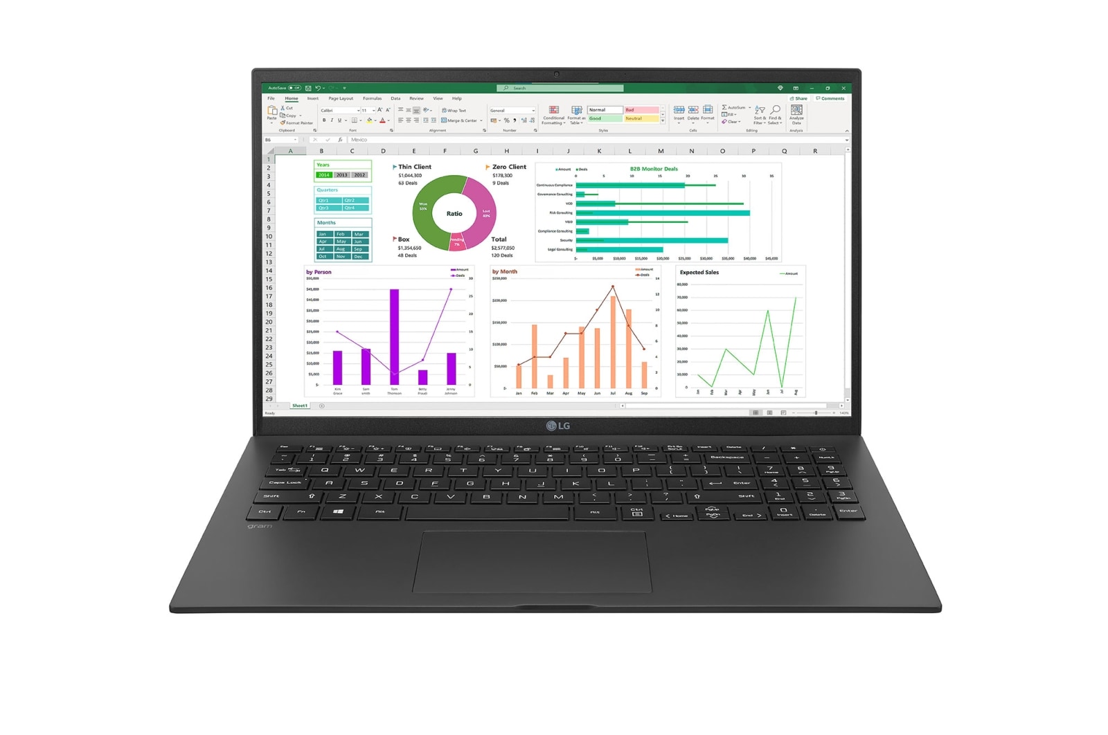 LG Mobile Thin Client mit 15,6 Zoll und 16:9 IPS-Display, 15ZT90P-G.AX36G
