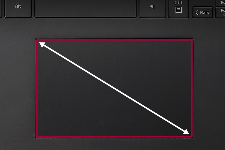 Verbreitertes 16:10 Touchpad, das dem Größenverhältnis des Displays entspricht