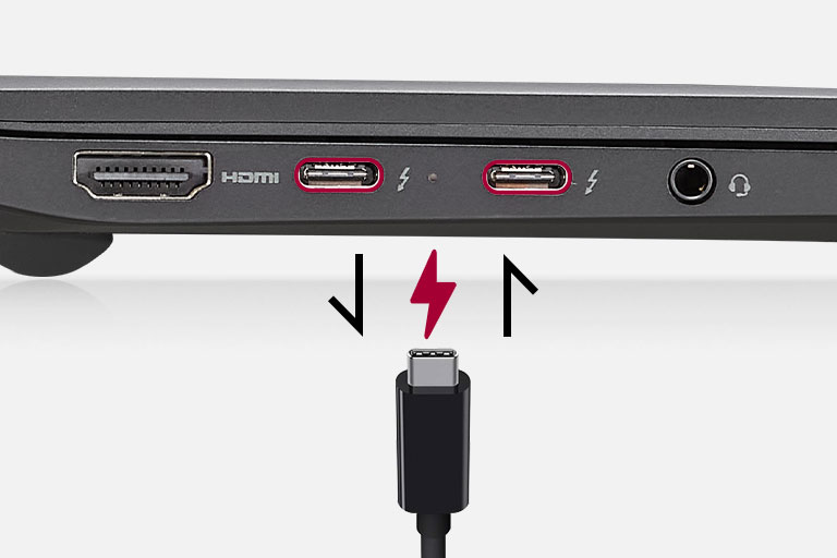 Ein- und ausgangsseitiges Aufladen mit USB-C-Stromversorgungstechnologie.