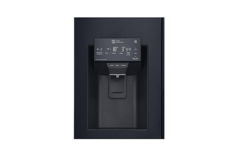 LG Multi-Door mit InstaView Door-in-Door ®  | Eis-, Crushed Ice- und Wasserspender | 508 Liter Kapazität | Energieeffizienzklasse F | Festwasseranschluss | Matte Black Stainless | GMX844MCKV, GMX844MCKV