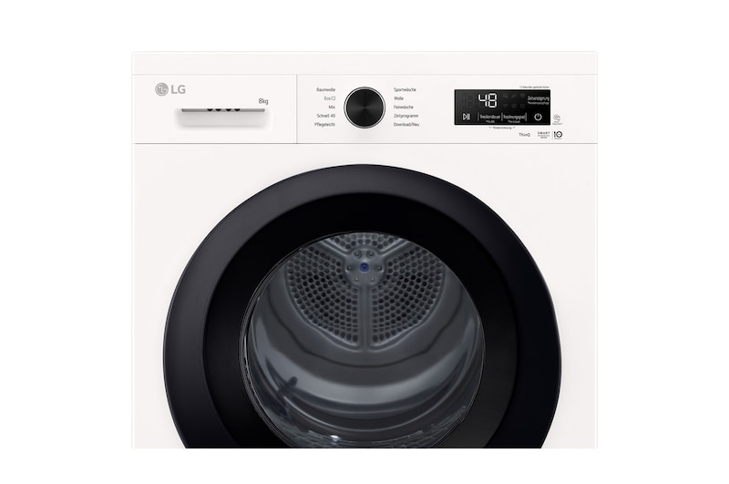 LG Trockner Essence White (EEK C, 8 kg) mit Wärmepumpentechnologie & selbstreinigendem Kondensator I RT80B3C, RT80B3C