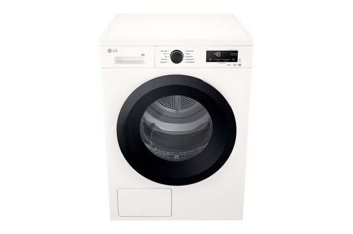 LG Trockner Essence White (EEK C, 8 kg) mit Wärmepumpentechnologie & selbstreinigendem Kondensator I RT80B3C, RT80B3C