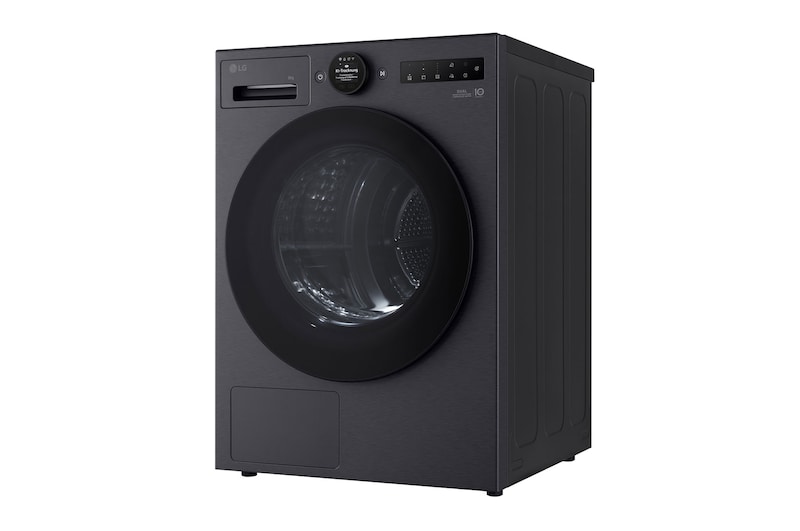 LG Trockner Mattschwarz (EEK B, 8 kg) mit Dual Inverter Wärmepumpentechnologie & selbstreinigendem Kondensator I RT80X8BC, RT80X8BC