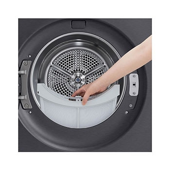 LG Trockner Mattschwarz (EEK B, 8 kg) mit Dual Inverter Wärmepumpentechnologie & selbstreinigendem Kondensator I RT80X8BC, RT80X8BC