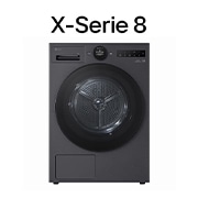 Vorderseite von Trockner Mattschwarz (EEK B, 8 kg) mit Dual Inverter Wärmepumpentechnologie & selbstreinigendem Kondensator I RT80X8BC RT80X8BC
