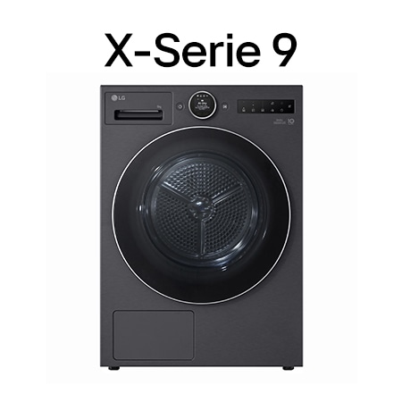 Vorderseite von Trockner Mattschwarz (EEK A, 9 kg) mit Dual Inverter Wärmepumpentechnologie & selbstreinigendem Kondensator I RT90X9B RT90X9B