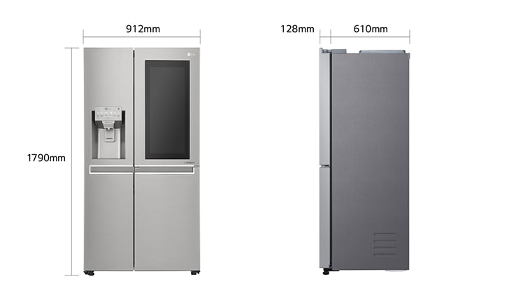 Side-by-Side mit 'InstaView Door-in-Door®, Eis-, Crushed Ice- und  Wasserspender, 625 Liter Kapazität, Energieeffizienzklasse F, Interner  Wassertank 4L, Edelstahl-Look, GSX971NEAZ - GSX971NEAZ