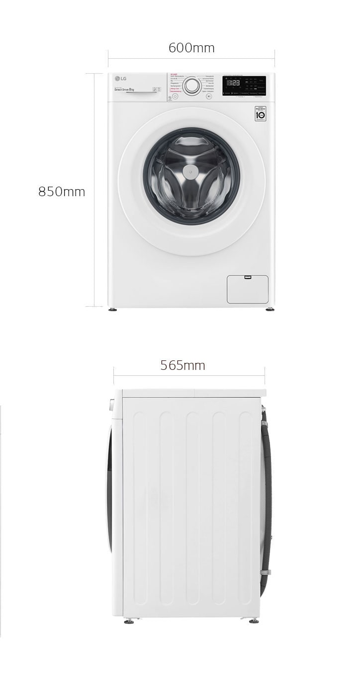 Waschmaschine 8 kg Energieeffizienzklasse D AI DirectDrive