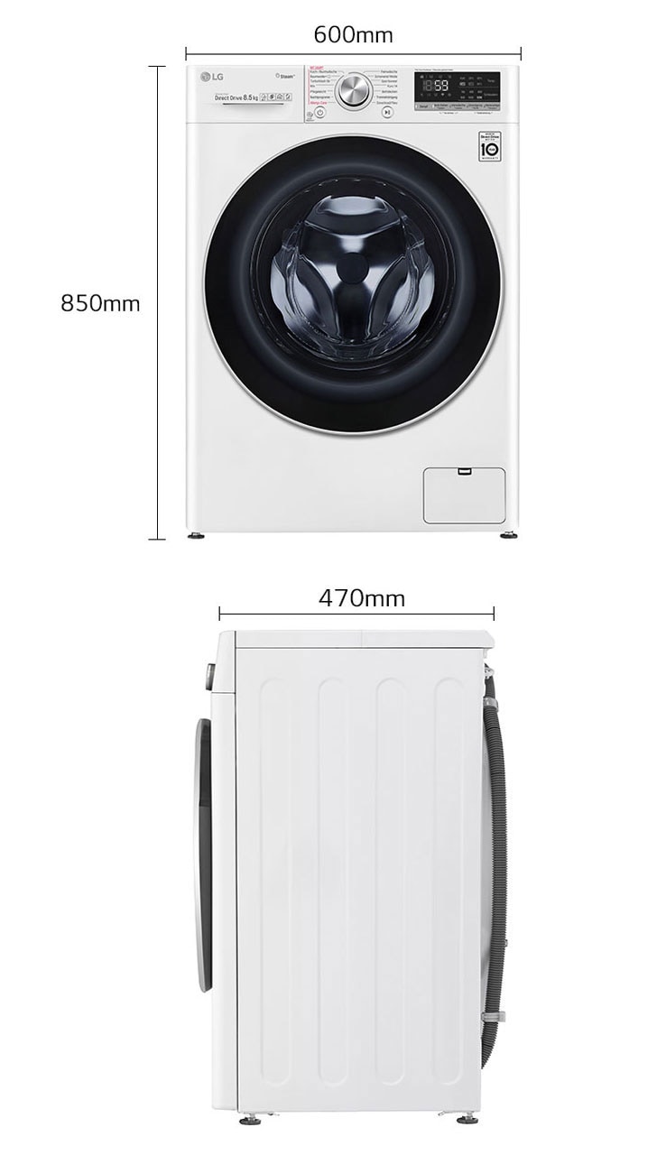 F2V7SLIM8 | - 8,5kg | LG Direct DE Waschmaschine | TurboWash™ AI | Steam+™ Drive™ SLIM |
