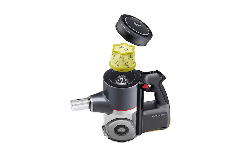 LG Akku-Staubsauger Iron Grey (112cm hoch) mit zwei Akkus, drei verschiedenen Saugstufen & Smart Inverter Motor® | A9K-PRO1G, A9K-PRO1G