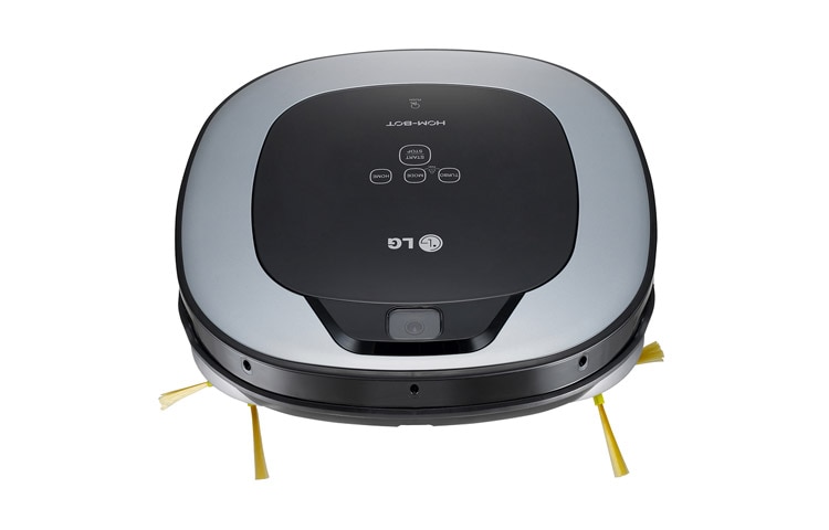 Vorderseite von Staubsauger-Roboter HomBot Square in quadratischem Design mit Dual-Kamera-System für eine optimale Reinigung bis in jeden Winkel. VR6260LVM