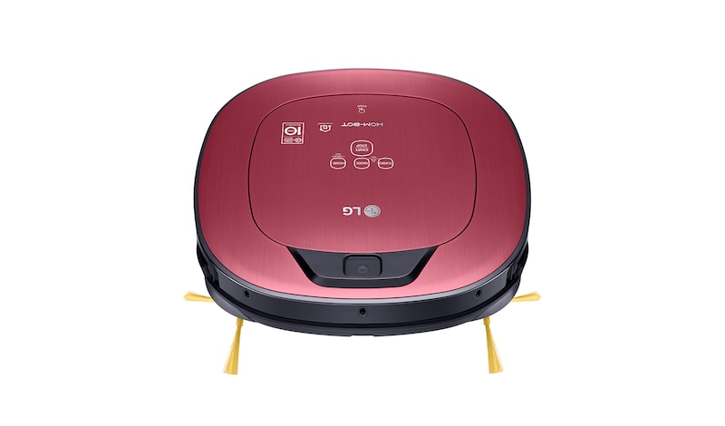 Vorderseite von HomBot Square im effizienten quadratischen Design mit Dual Eye 2.0 und mit Robonavi 10.0 für eine Intelligente und komfortable Reinigung und SmartThinQ VR9624PR