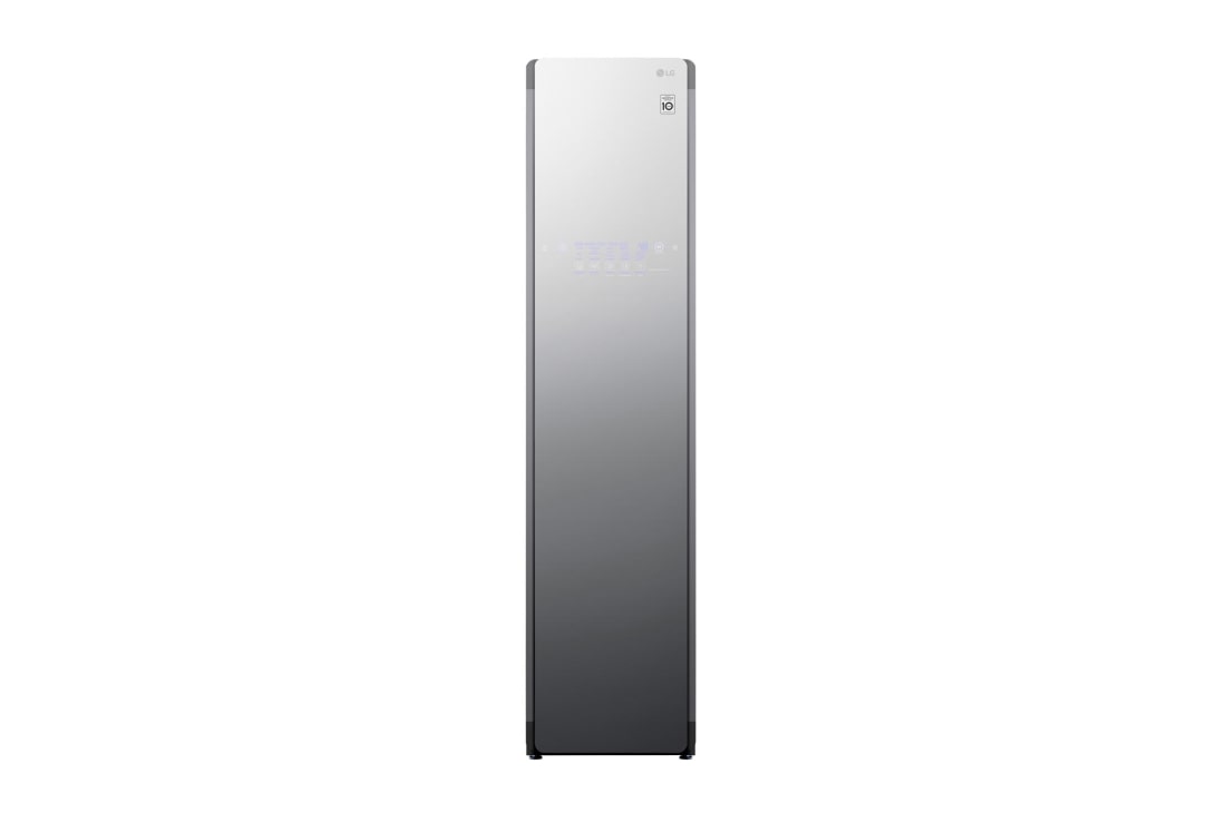 Vorderansicht des 5,2 kg & 185 cm großen LG Styler Bügel und Dampfschranks Weiß S3MFC