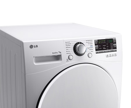 LG Trockner mit Wärmepumpen Technologie und selbstreinigenden Kondensator für gleichbleibend niedrigen Energieverbrauch. Bis zu 7 kg Fassungsvermögen., RC7055AH1Z