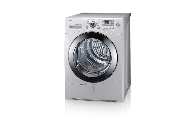 Vorderseite von Kondenstrockner mit Energiesparkurs und 9 voreingestellten Trockenprogrammen und 5 Trocknungsstufen RC8011A