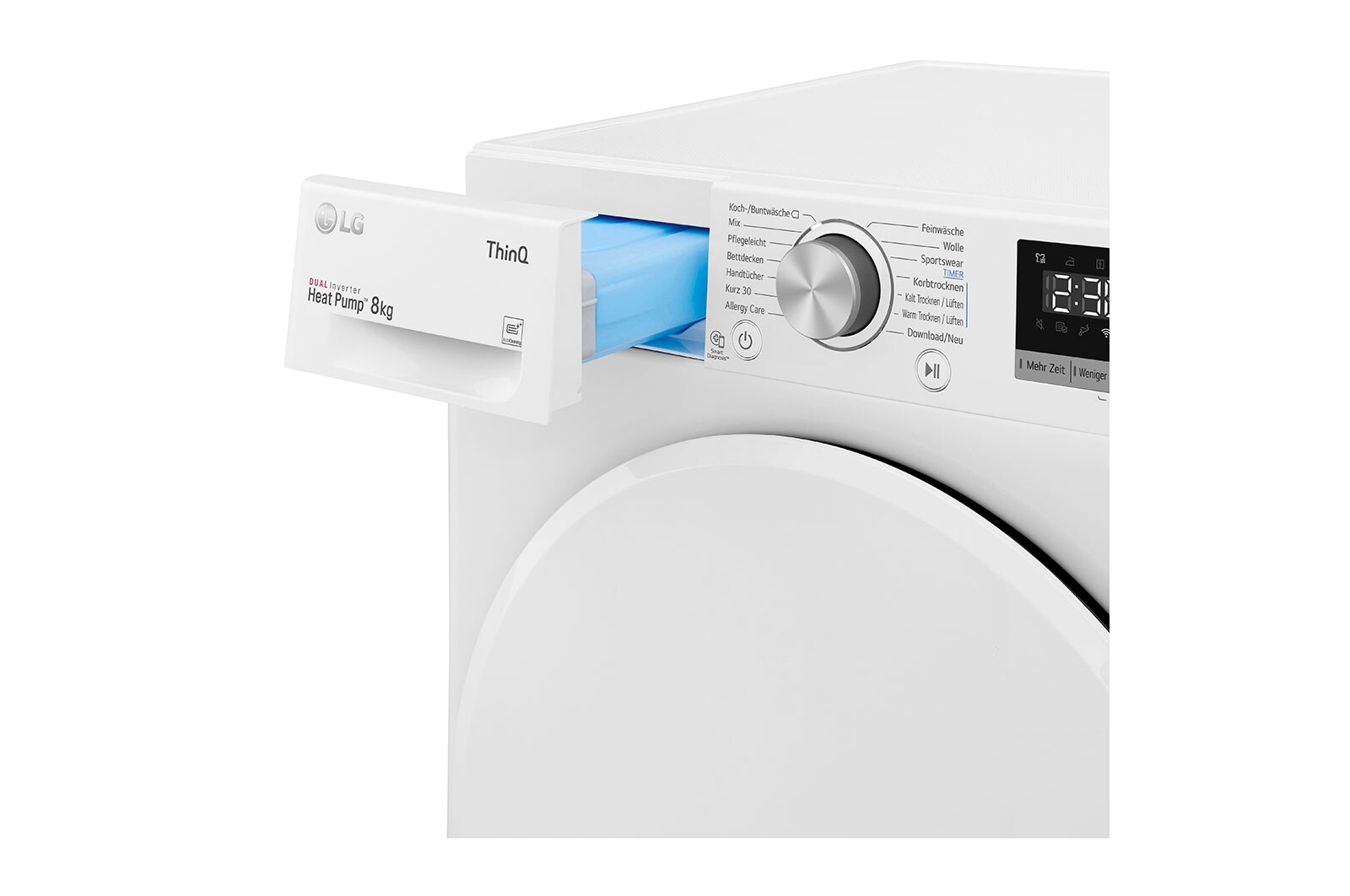 LG Trockner mit Dual Inverter Wärmepumpentechnologie | Automatisch selbstreinigender Kondensator | 8 kg Fassungsvermögen | Wi-Fi-Funktion | Energieeffizienzklasse A++, V3RT8