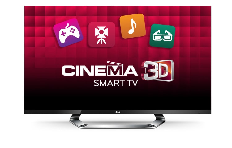 Vorderseite von 3D LED-TV mit 107 cm (42 Zoll) Bildschirmdiagonale, CINEMA 3D-Technologie und Smart TV  42LM760S