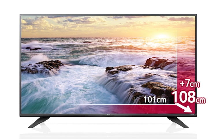Vorderseite von 4k LCD TV mit 108 cm (43 Zoll) Bildschirmdiagonale, DVB-T/-C-S2* undUltra HD-Auflösung  43UF671V