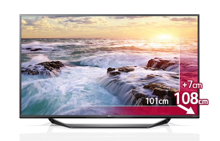 Vorderseite von Smart TV mit 108 cm (43 Zoll) Bildschirmdiagonale, Ultra HD-Auflösung, 4K-IPS-Panel und Ultra Slim Design  43UF675V