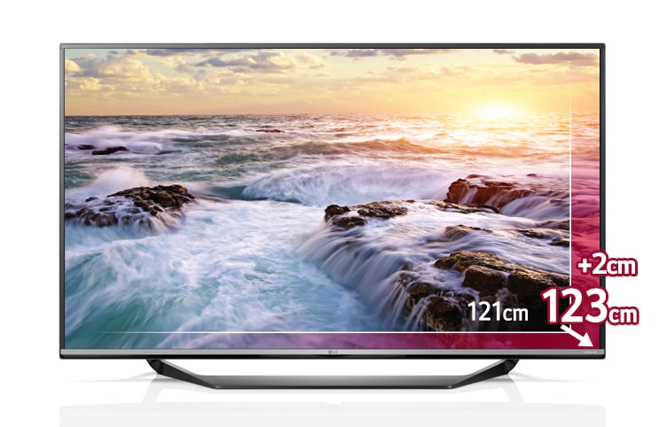 Vorderseite von Smart TV mit 123 cm (49 Zoll) Bildschirmdiagonale, webOS und Ultra HD-Auflösung  49UF7709