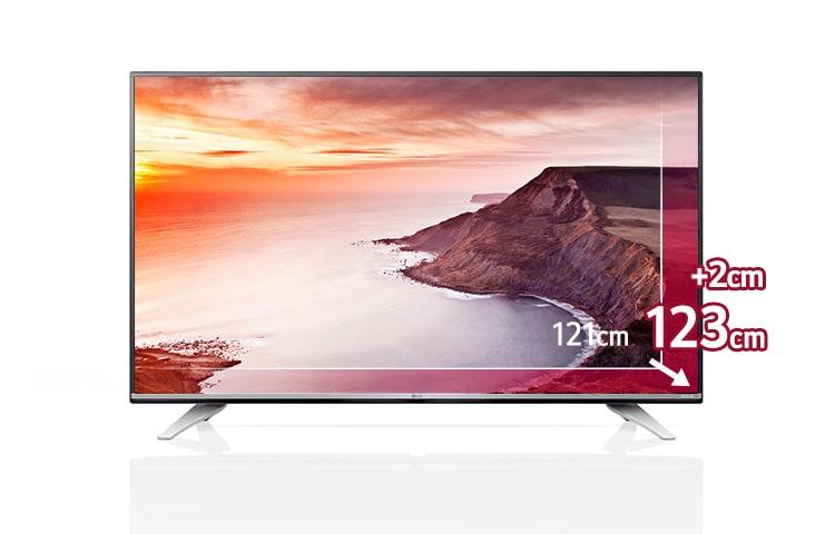 Vorderseite von UHD TV mit 123 cm (49 Zoll) Bildschirmdiagonale, webOS, HEVC Decoder und Magic Remote  49UF7729